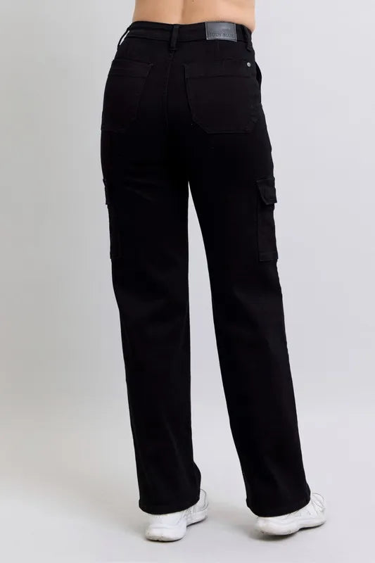 Judy Blue Full Size High Waist Cargo Wide Leg Jeans Plus Size