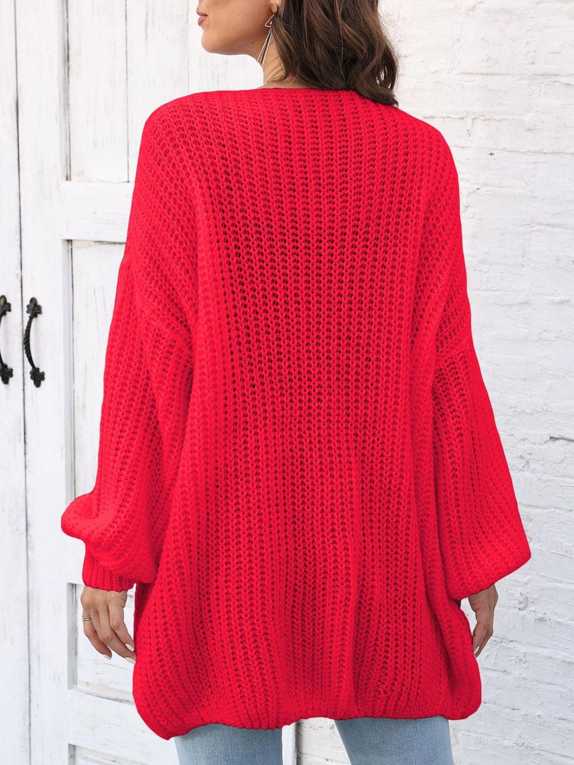 Open Front Long Sleeve Cardigan Carauana Store