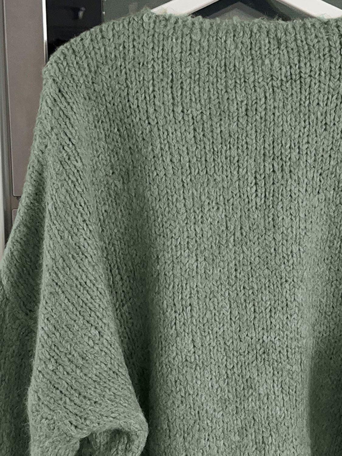 Tied Long Sleeve Dropped Shoulder Cardigan Carauana Store