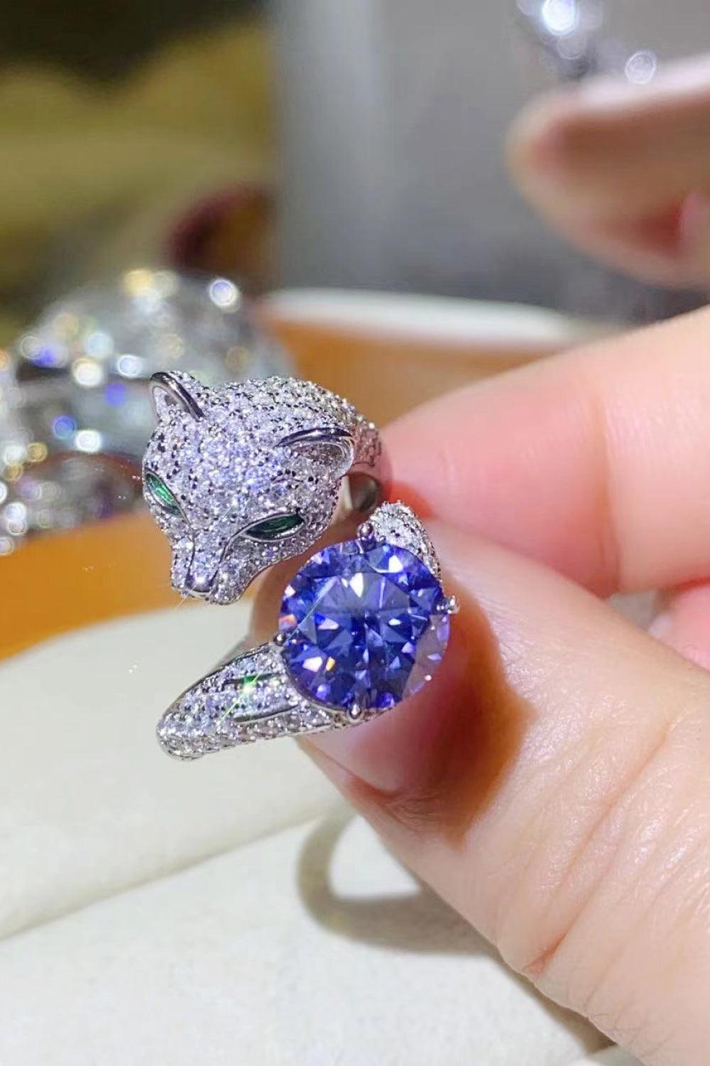 2 Carat Moissanite Adjustable Animal Bypass Ring Carauana Store