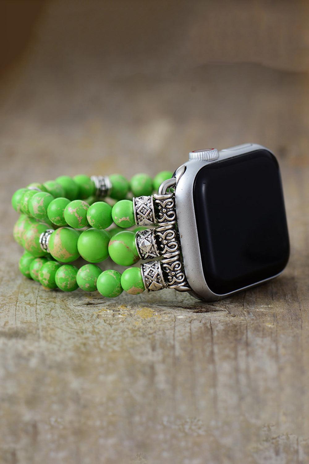 Synthetic Imperial Jasper Beaded Watchband Bracelet Carauana Store