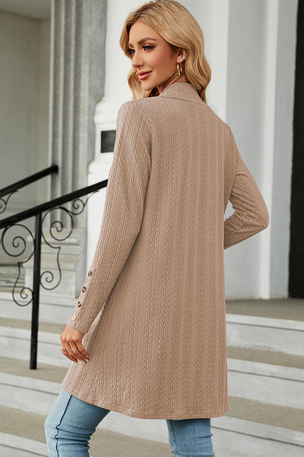 Open Front Long Sleeve Cardigan Carauana Store
