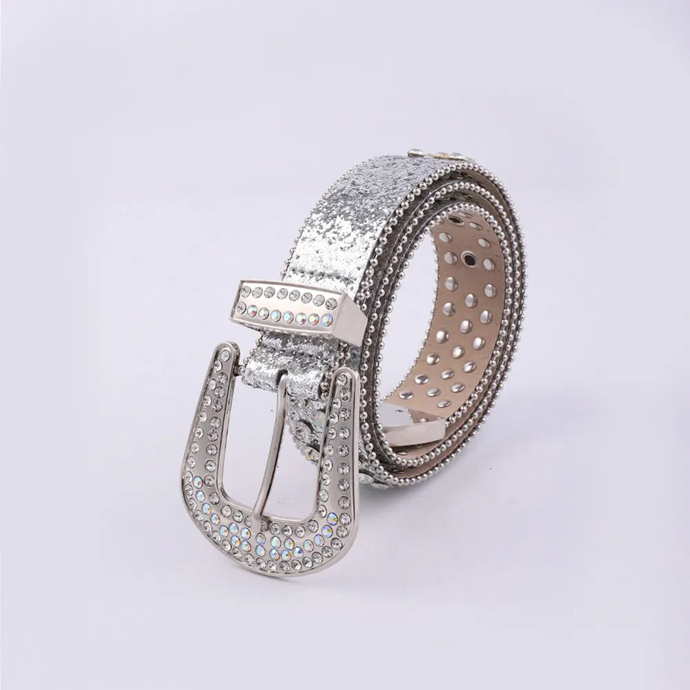 PU Leather Rhinestone Belt Carauana Store
