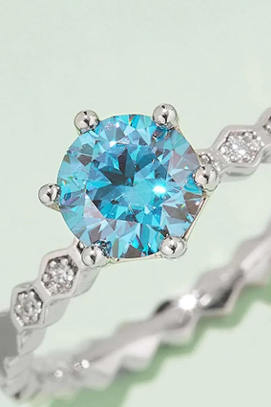 1 Carat Moissanite 6-Prong 925 Sterling Silver Ring - CaRaUaNa Fashion