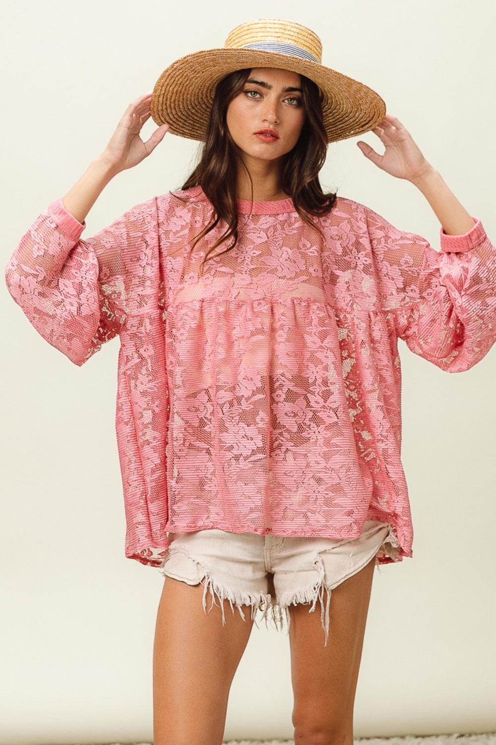 BiBi Floral Lace Long Sleeve Top Carauana Store