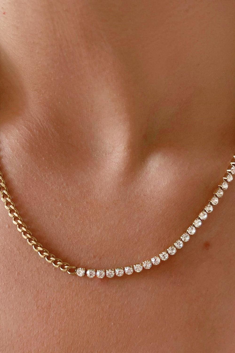 Inlaid Zircon Stainless Steel Necklace Carauana Store