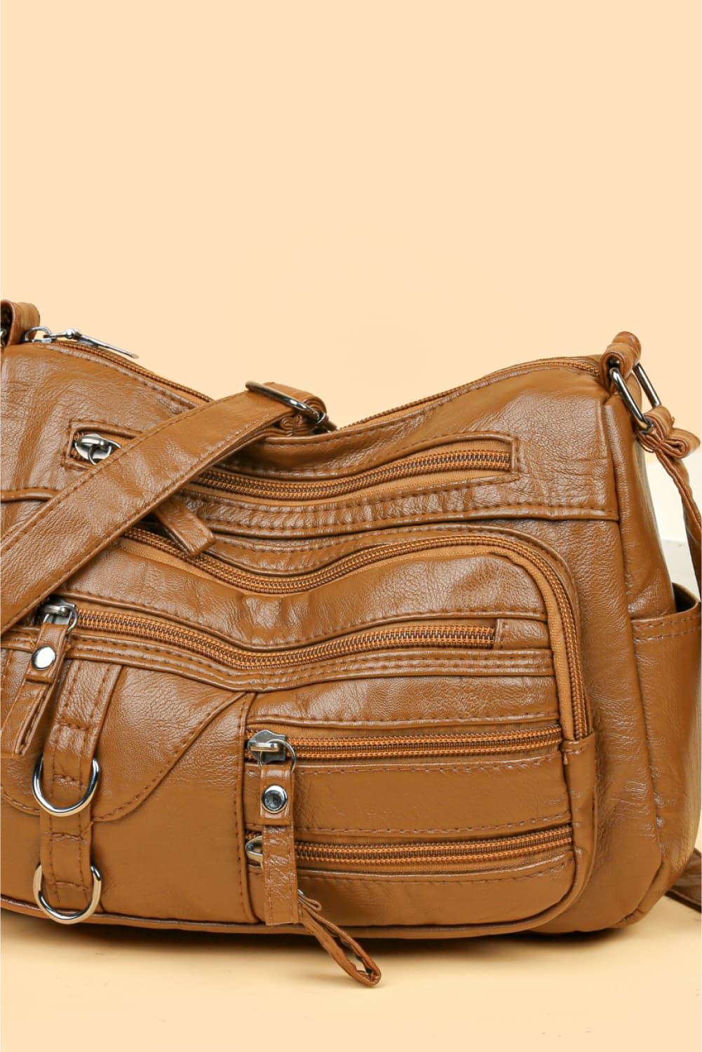 Multi-Pocket PU Leather Crossbody Bag Carauana Store
