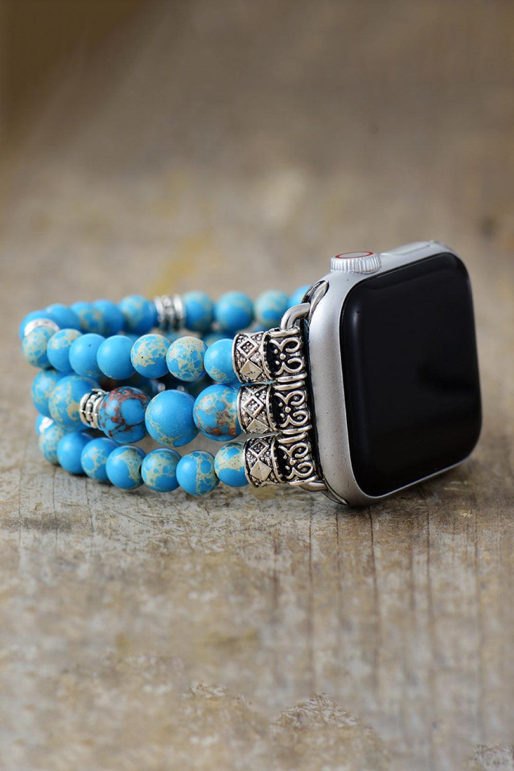 Synthetic Imperial Jasper Beaded Watchband Bracelet Carauana Store