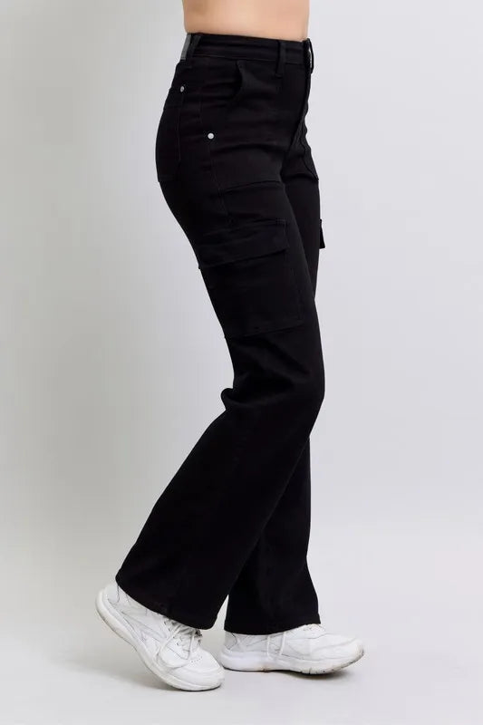 Judy Blue Full Size High Waist Cargo Wide Leg Jeans Plus Size