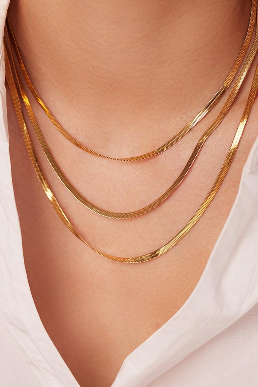Triple-Layered Snake Chain Necklace Carauana Store
