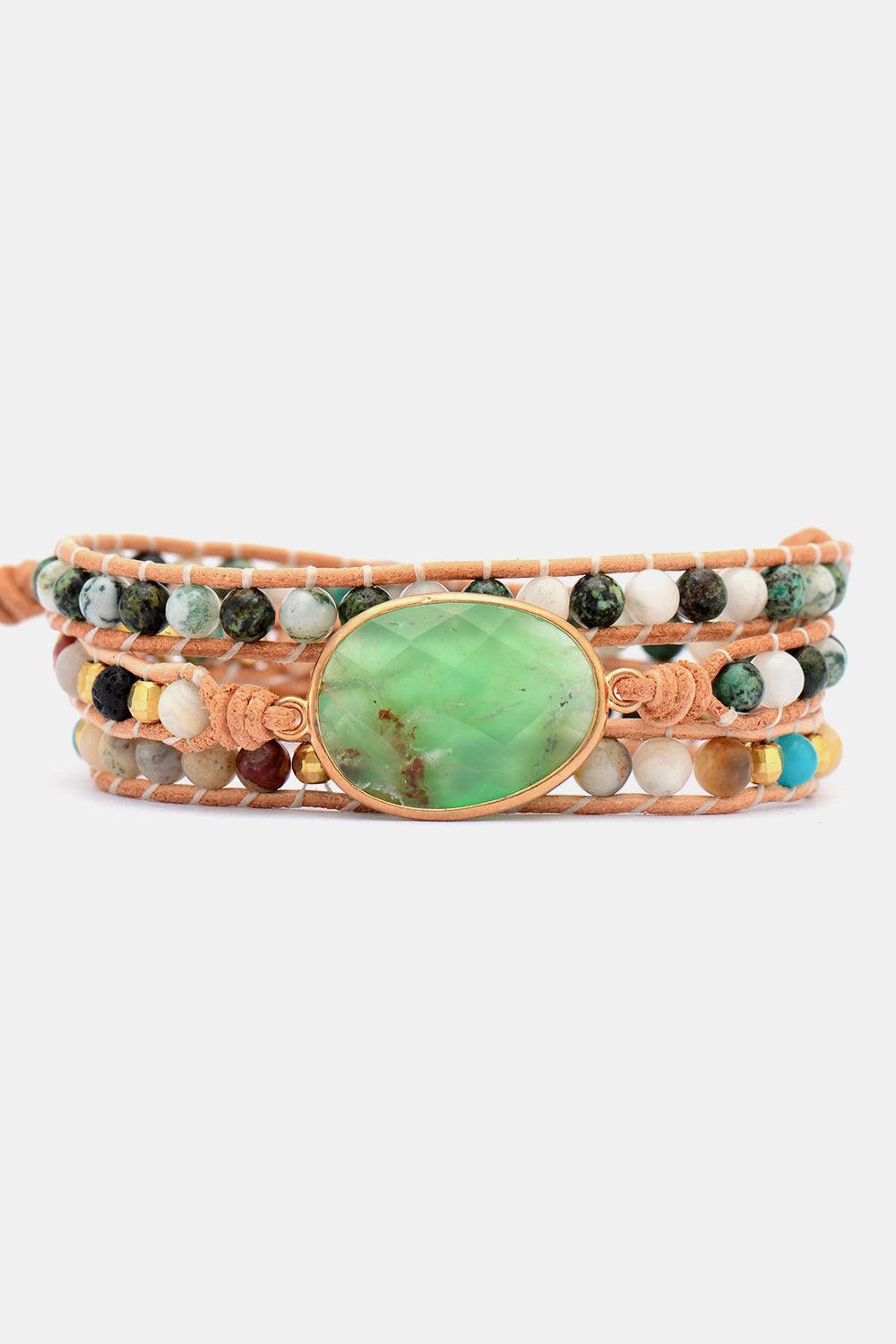 Natural Stone & Agate Layered Bracelet Carauana Store