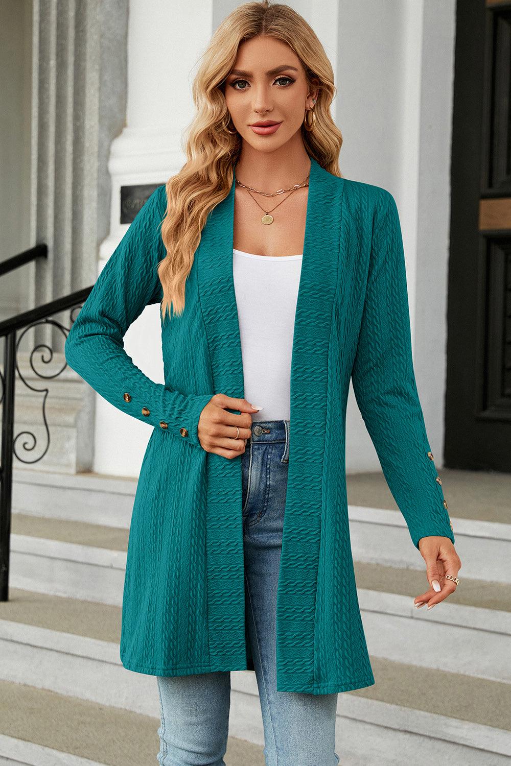 Open Front Long Sleeve Cardigan Carauana Store