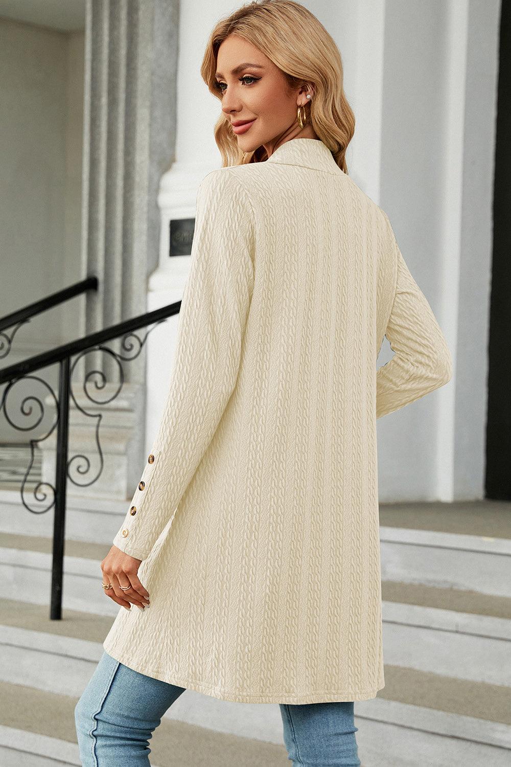 Open Front Long Sleeve Cardigan Carauana Store