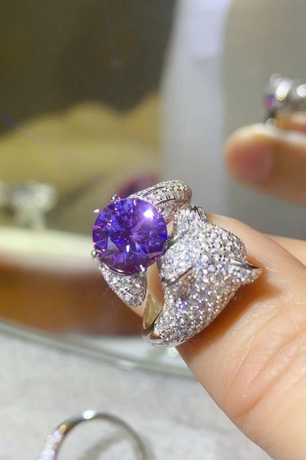2 Carat Moissanite Adjustable Animal Bypass Ring Carauana Store