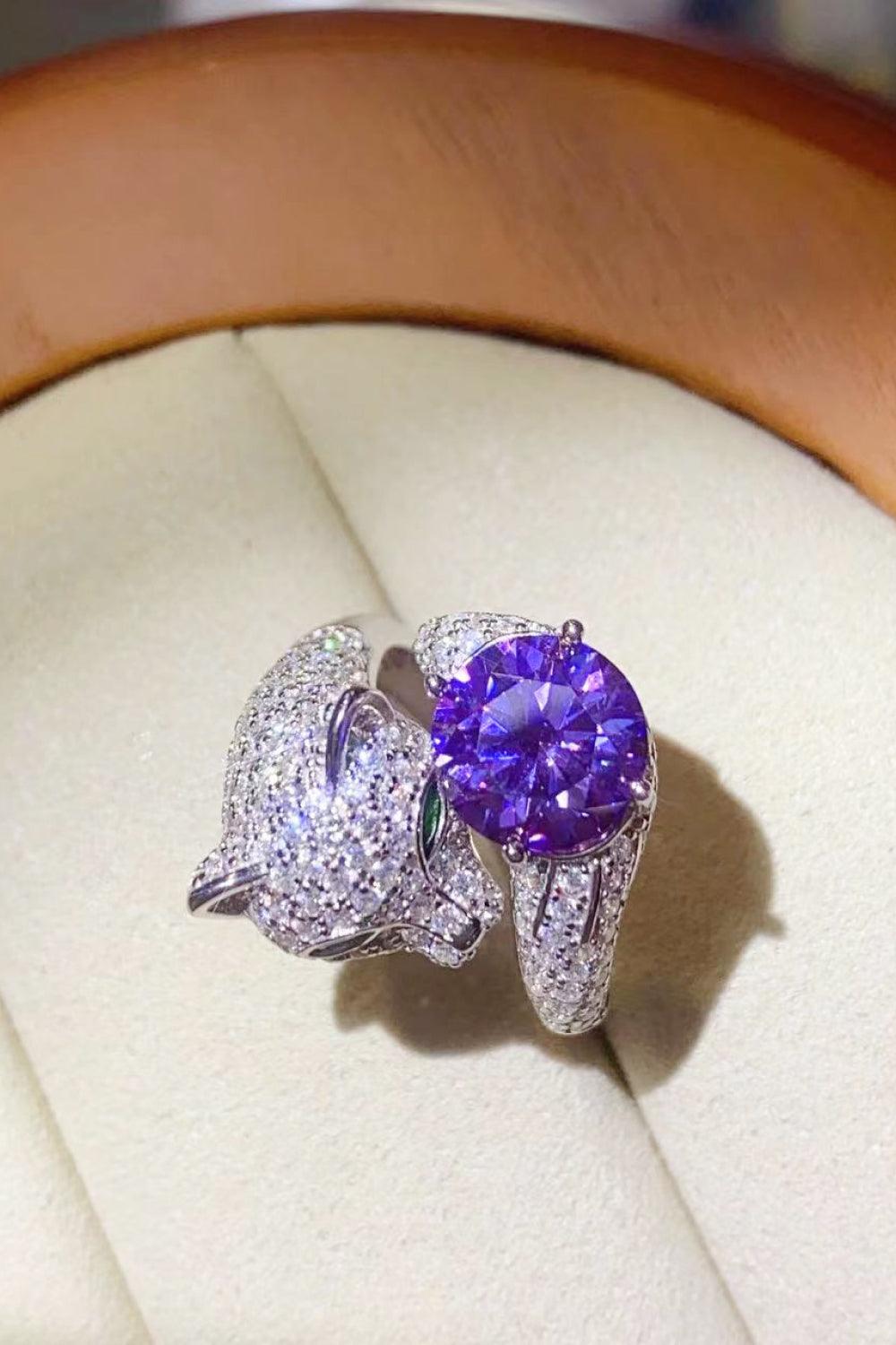 2 Carat Moissanite Adjustable Animal Bypass Ring Carauana Store