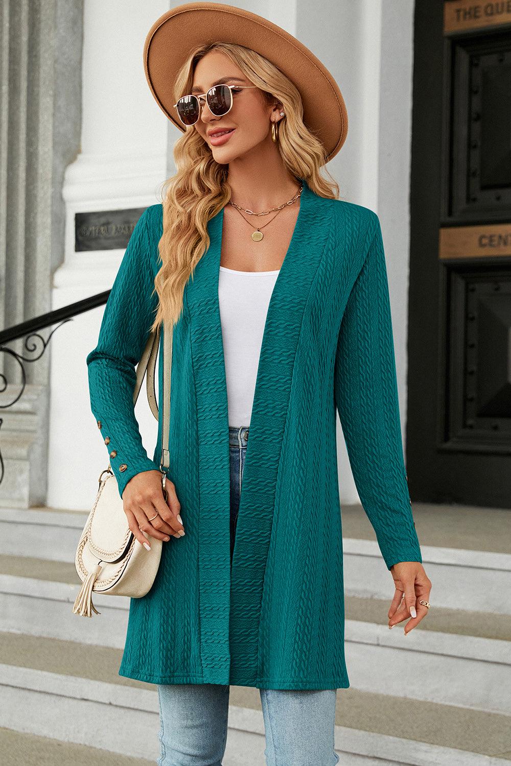 Open Front Long Sleeve Cardigan Carauana Store
