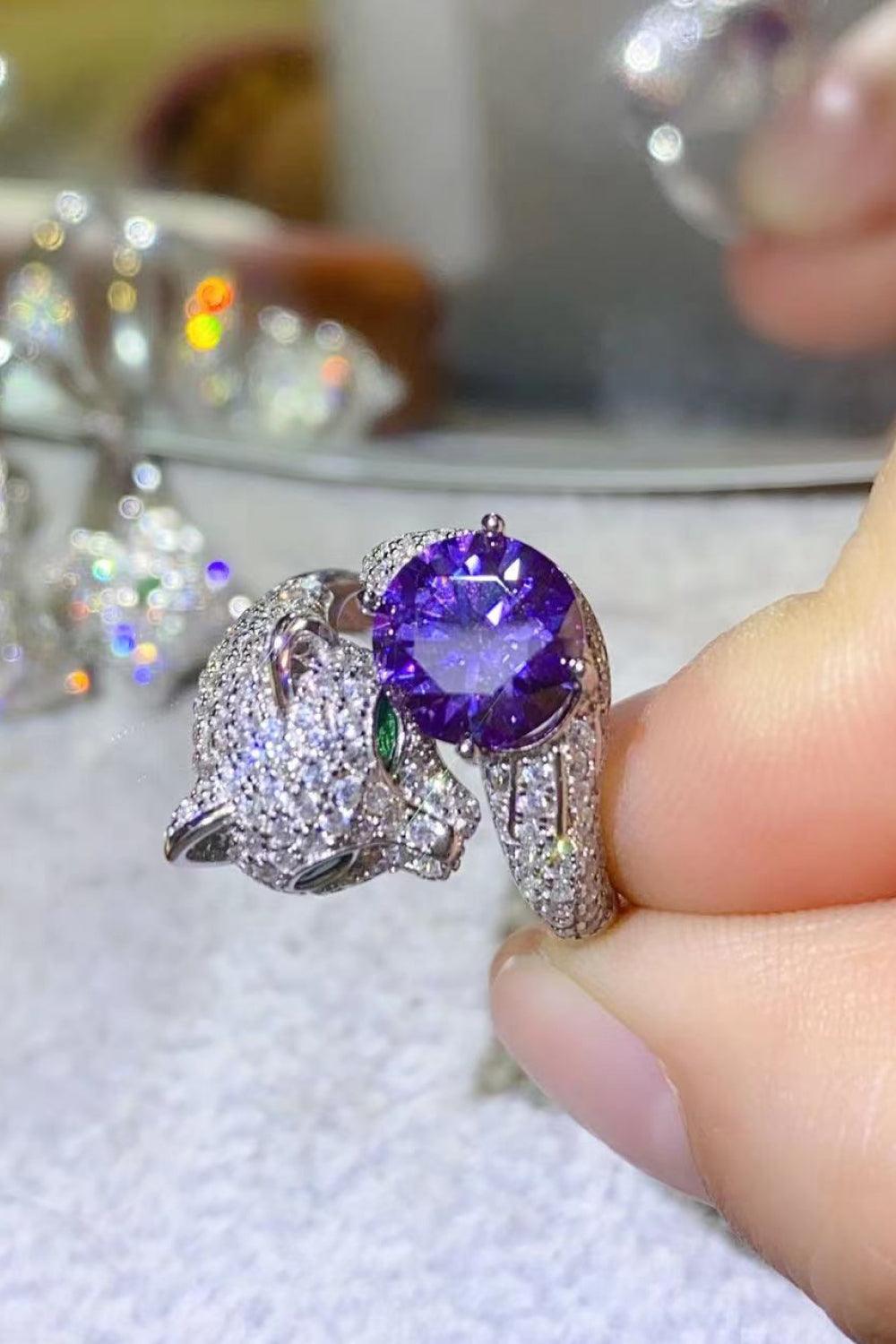 2 Carat Moissanite Adjustable Animal Bypass Ring Carauana Store