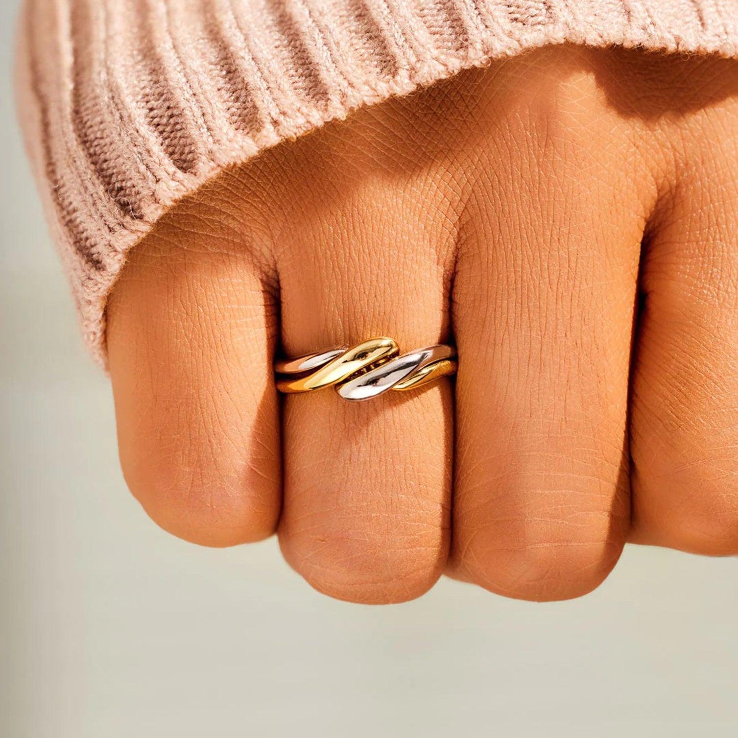 925 Sterling Silver Twisted Open Ring Carauana Store