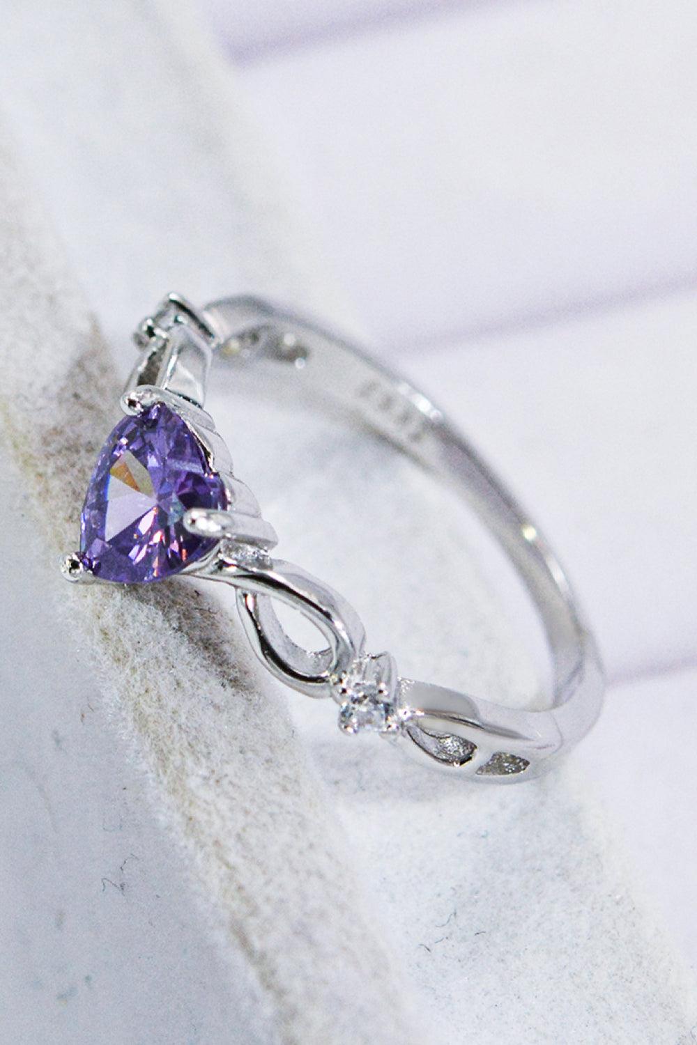 Crystal Heart 925 Sterling Silver Ring Carauana Store
