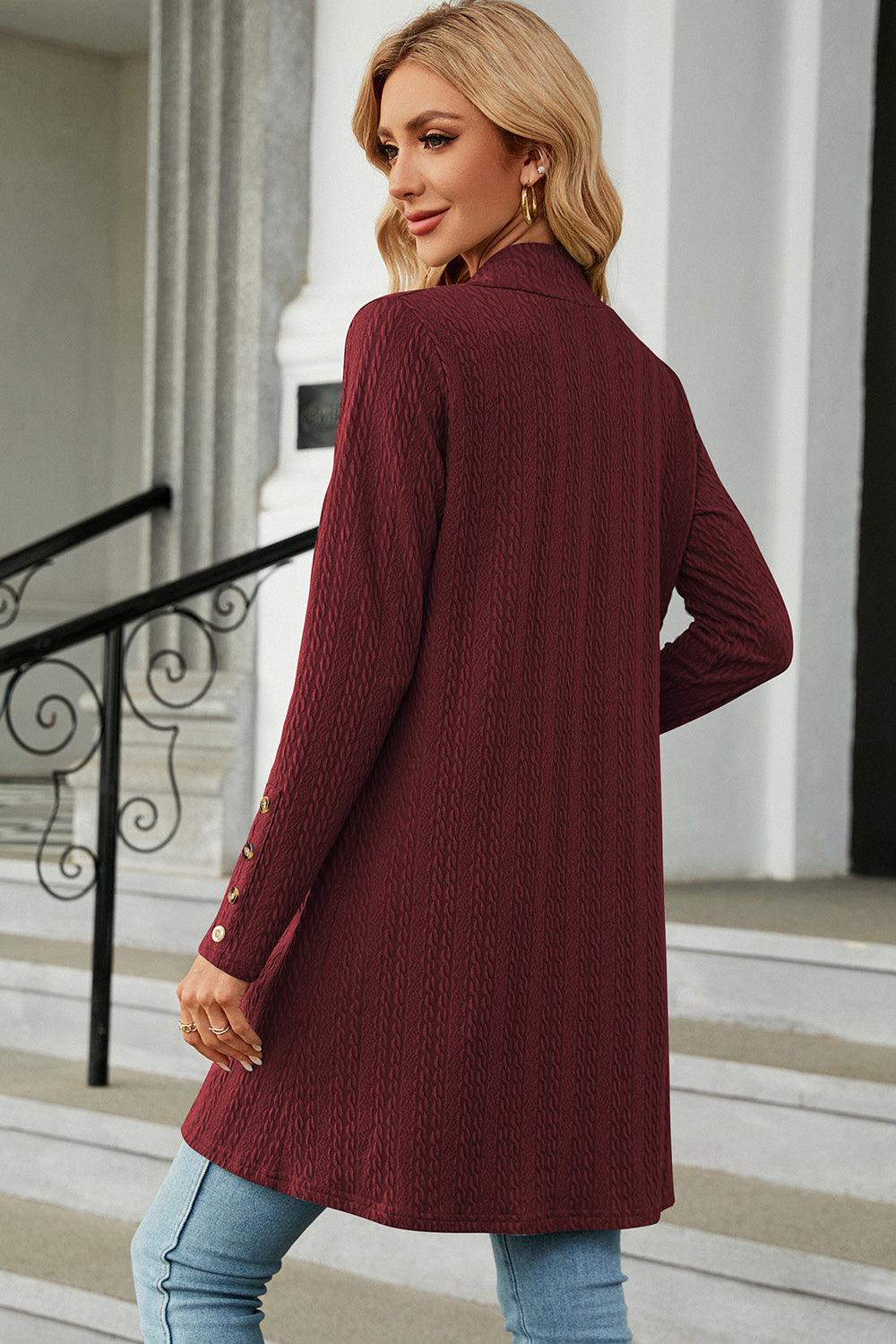 Open Front Long Sleeve Cardigan Carauana Store