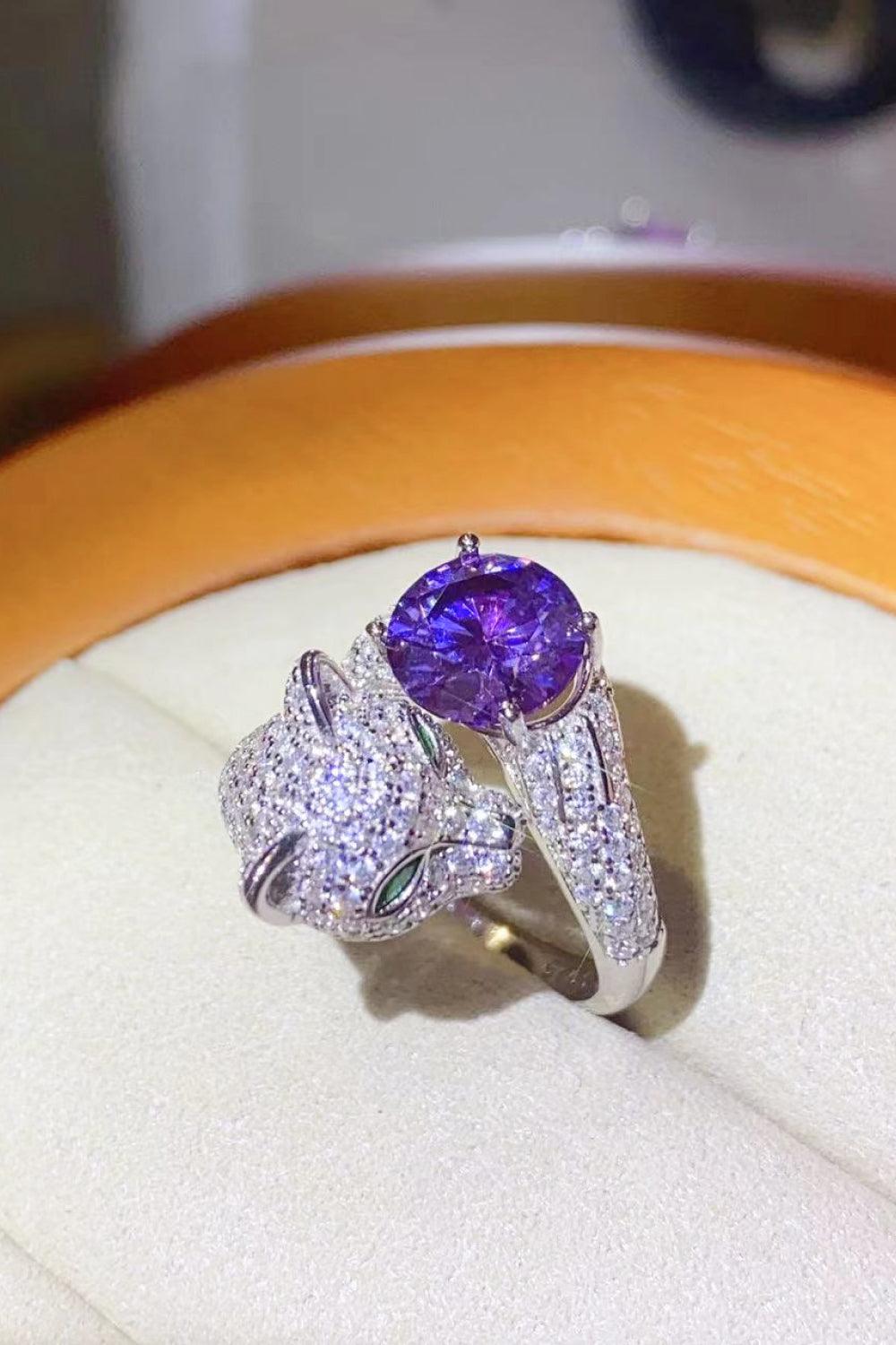 2 Carat Moissanite Adjustable Animal Bypass Ring Carauana Store