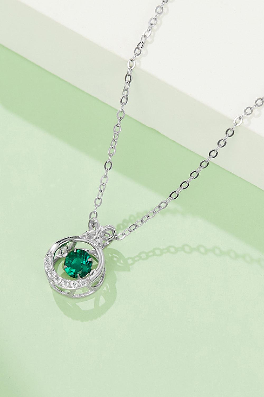 Lab-Grown Emerald Pendant Necklace Carauana Store
