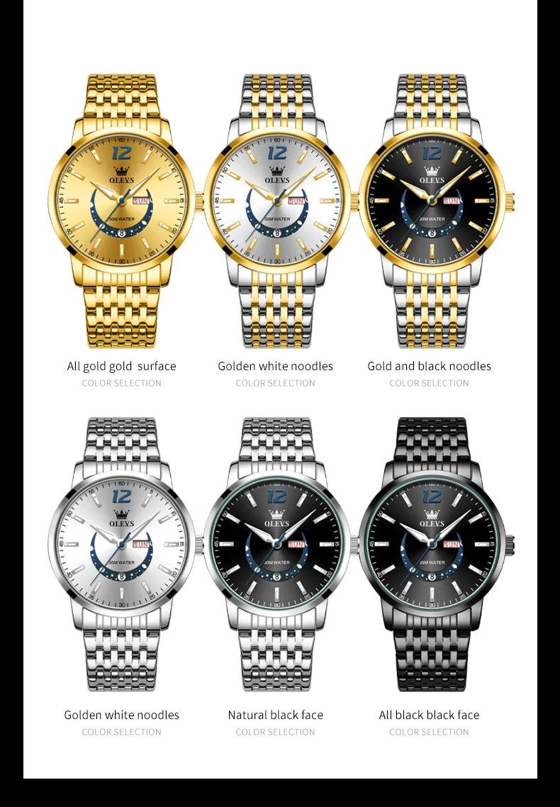 OLEVS Men's Watches Fashion Trend Crescent Shaped Dial Original Quartz Watch Carauana Store