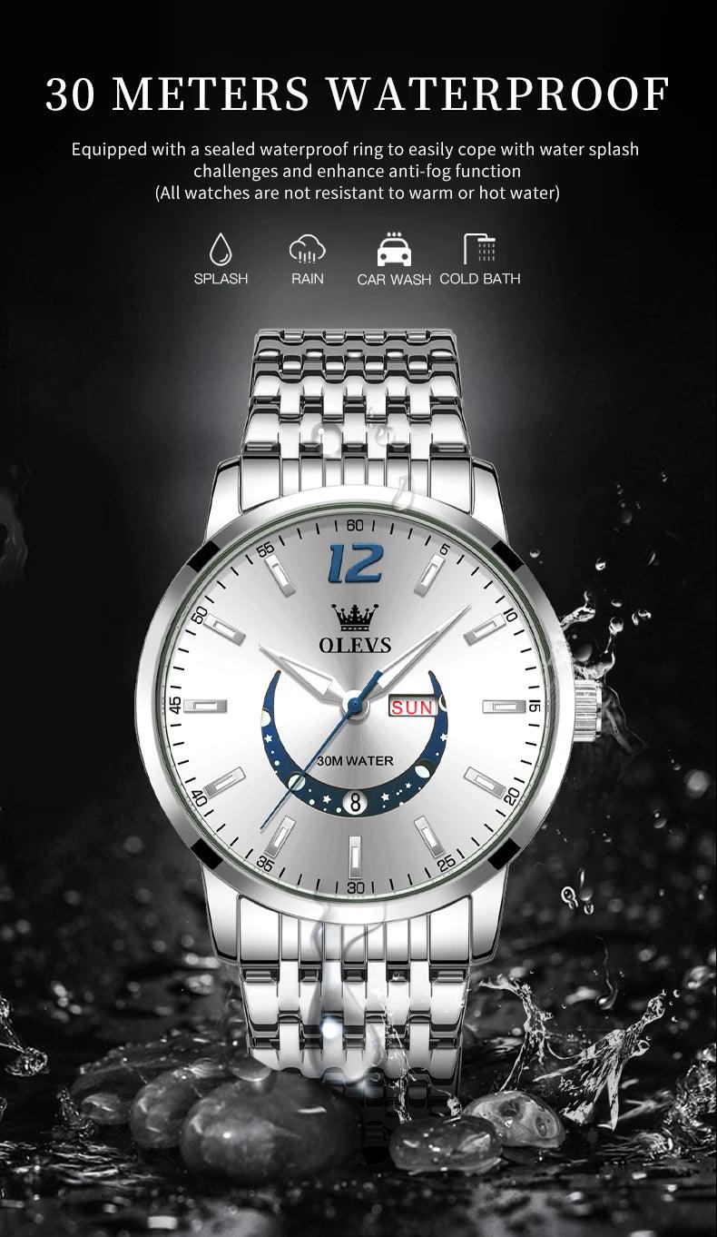 OLEVS Men's Watches Fashion Trend Crescent Shaped Dial Original Quartz Watch Carauana Store