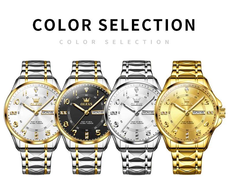 OLEVS Steel men's Quartz Watch | Sleek Business Style with Shock Resistance and Auto Date Feature Carauana Store