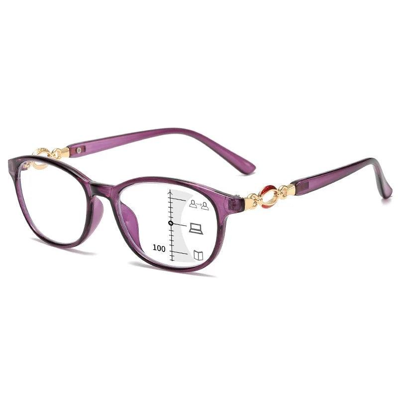 Trendy Multi-Focus Reading Glasses for Women | Anti-Blue Light & Bifocal | Stylish Eyewear Carauana Store