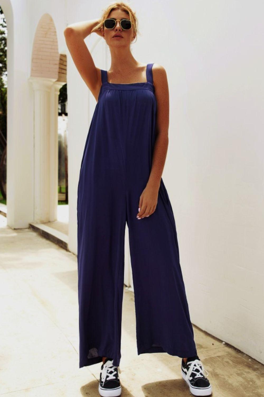 Wide Strap Wide Leg Jumpsuit Carauana Store