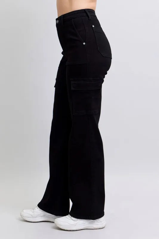 Judy Blue Full Size High Waist Cargo Wide Leg Jeans Plus Size