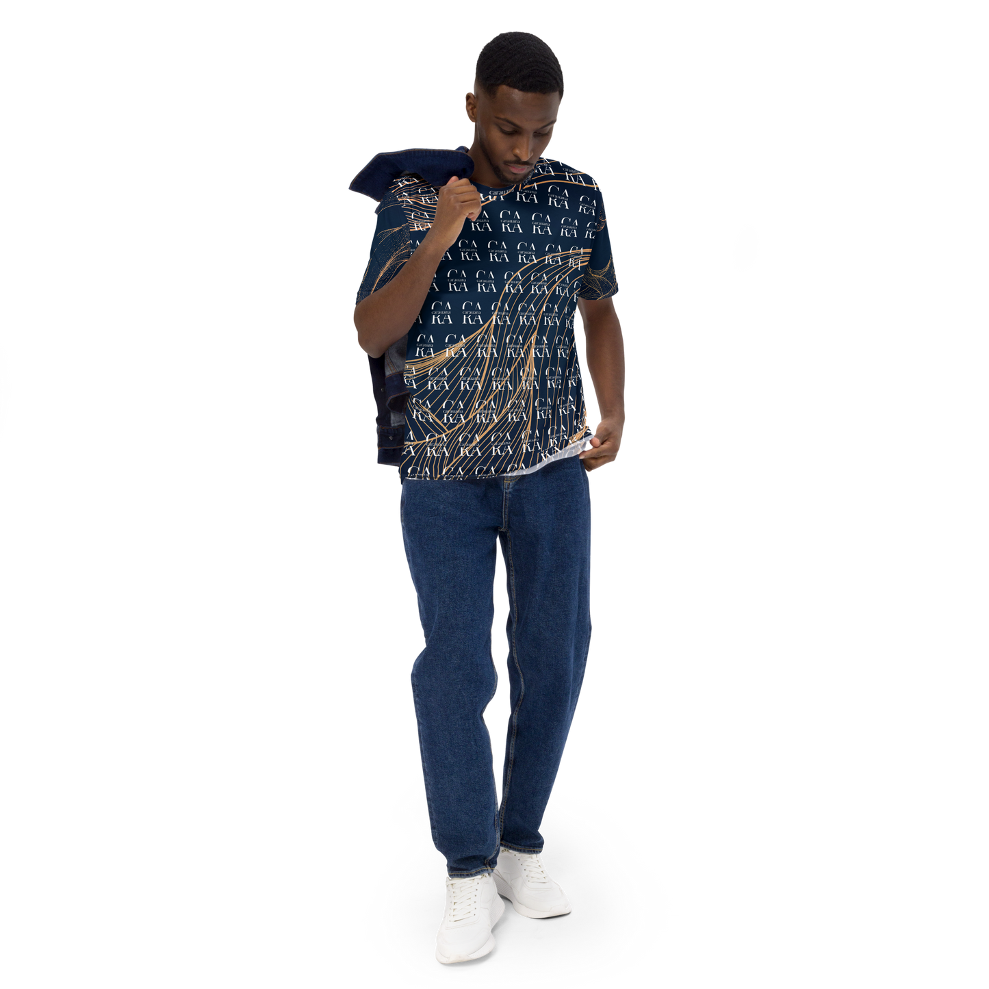 CaRaUaNa Men's t-shirt blue gold Carauana Store