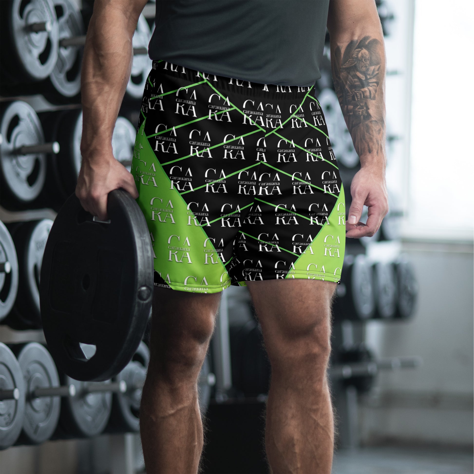 CaRaUaNa Athletic Shorts Unisex black Green Carauana Store