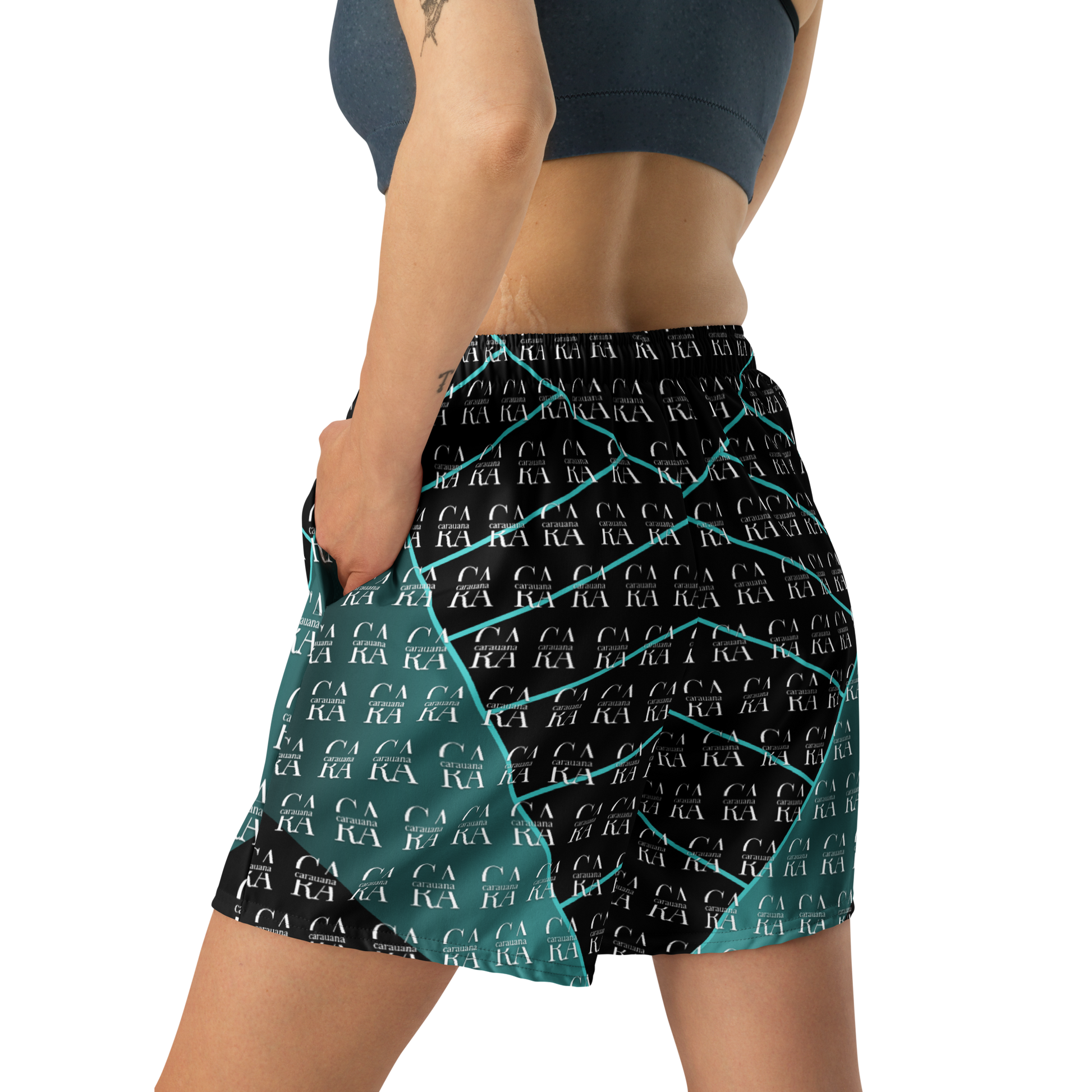 CaRaUaNa Athletic Shorts Unisex Green Famous Carauana Store