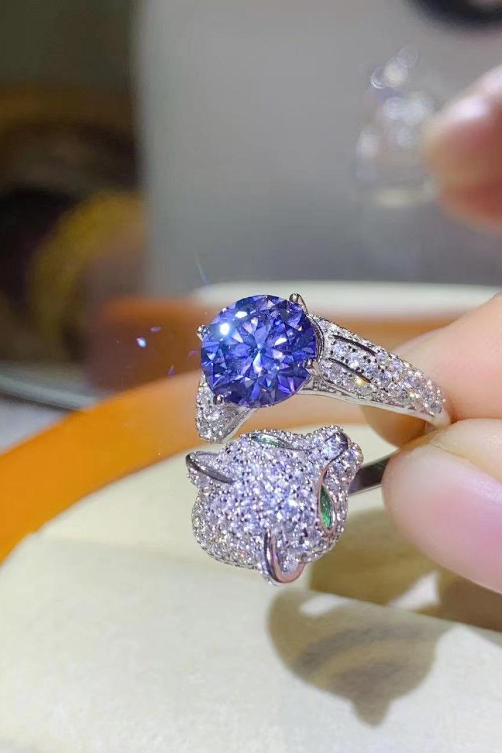 2 Carat Moissanite Adjustable Animal Bypass Ring Carauana Store