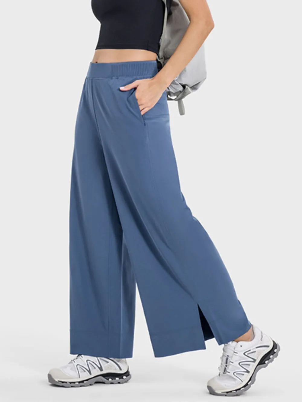 Millennia Slit Wide Leg Active Pants Carauana Store