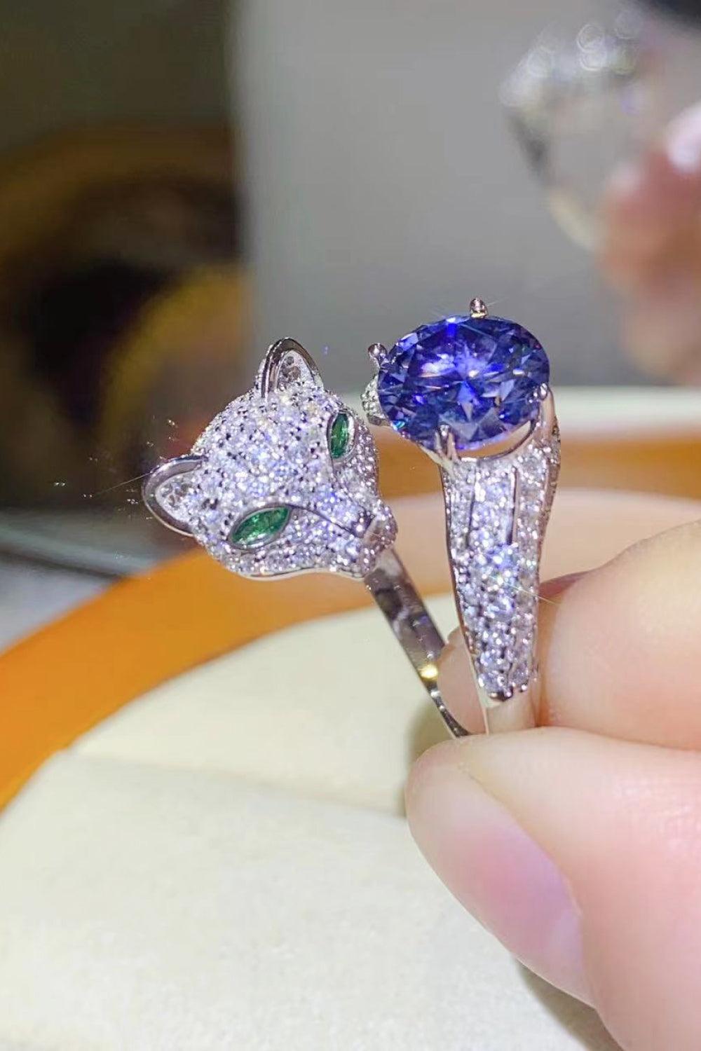 2 Carat Moissanite Adjustable Animal Bypass Ring Carauana Store
