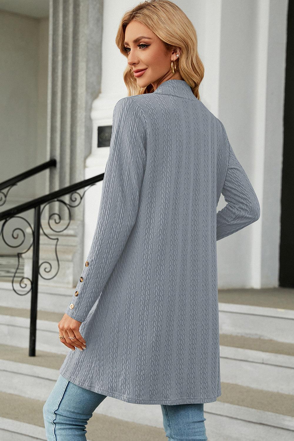 Open Front Long Sleeve Cardigan Carauana Store