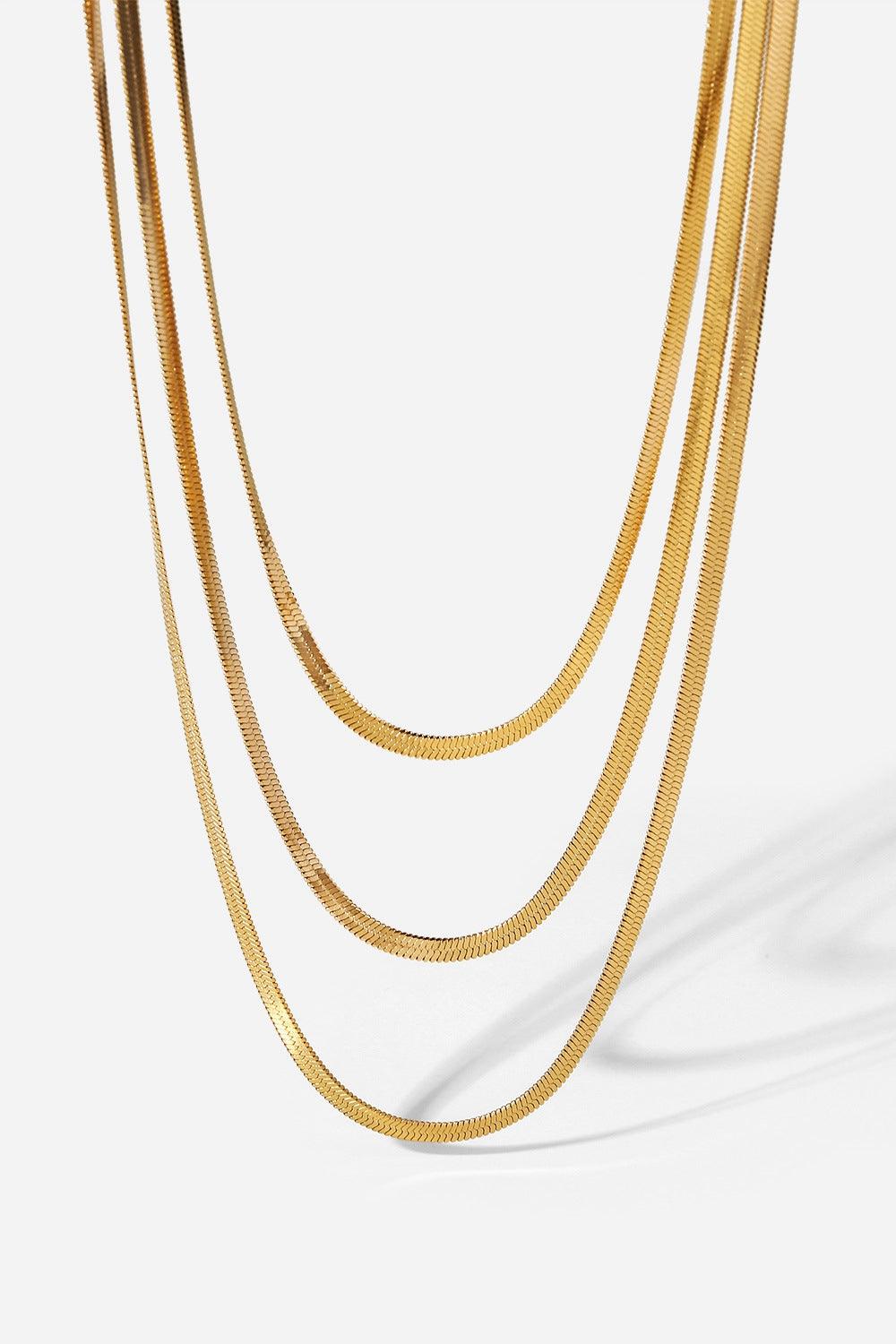 Triple-Layered Snake Chain Necklace Carauana Store