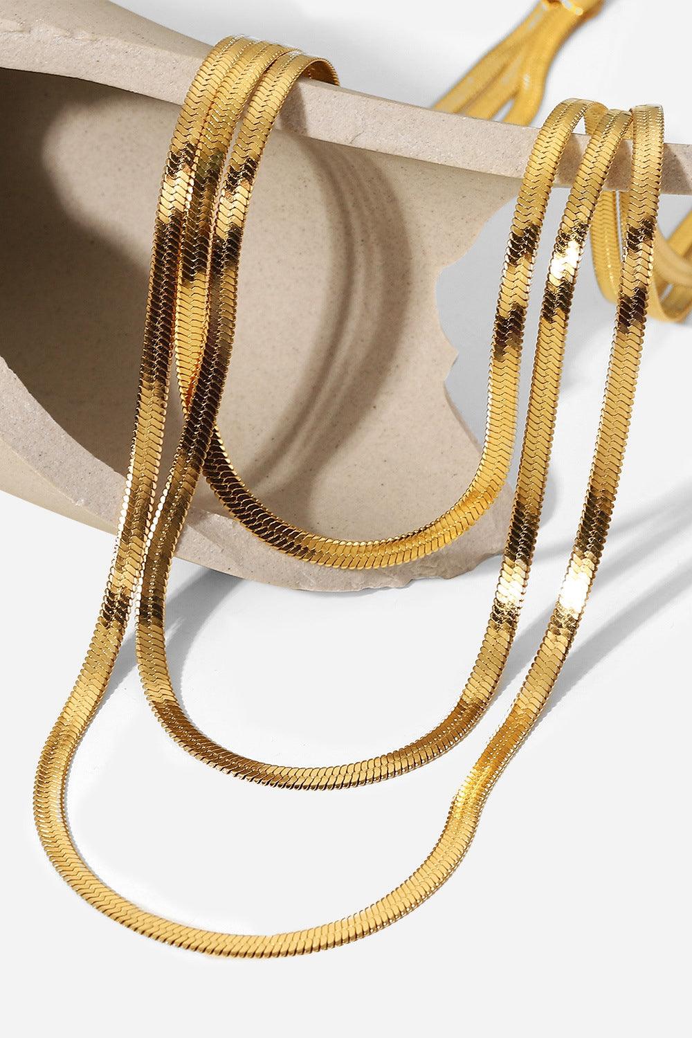 Triple-Layered Snake Chain Necklace Carauana Store