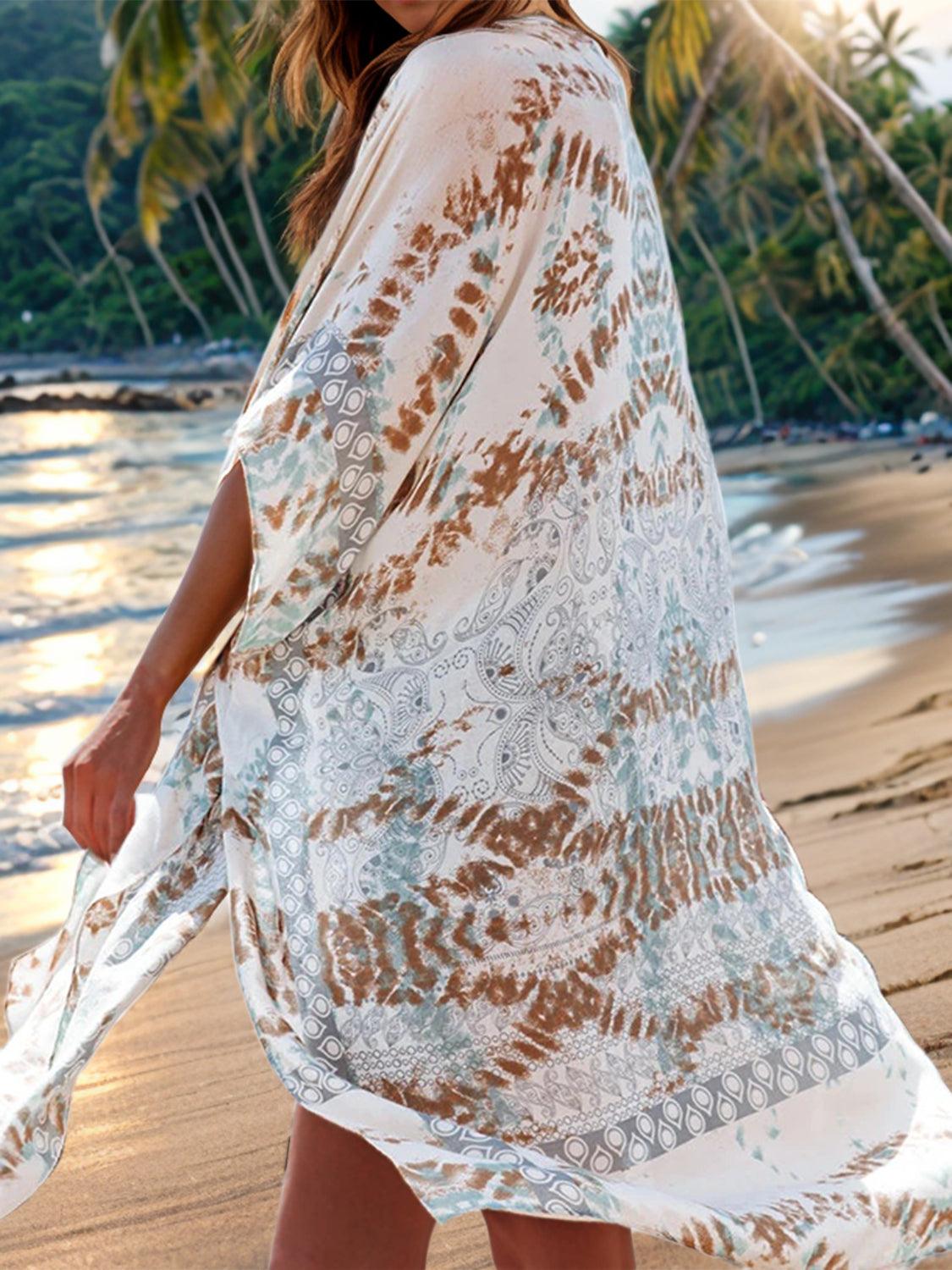 Printed Open Front Cover-Up Carauana Store