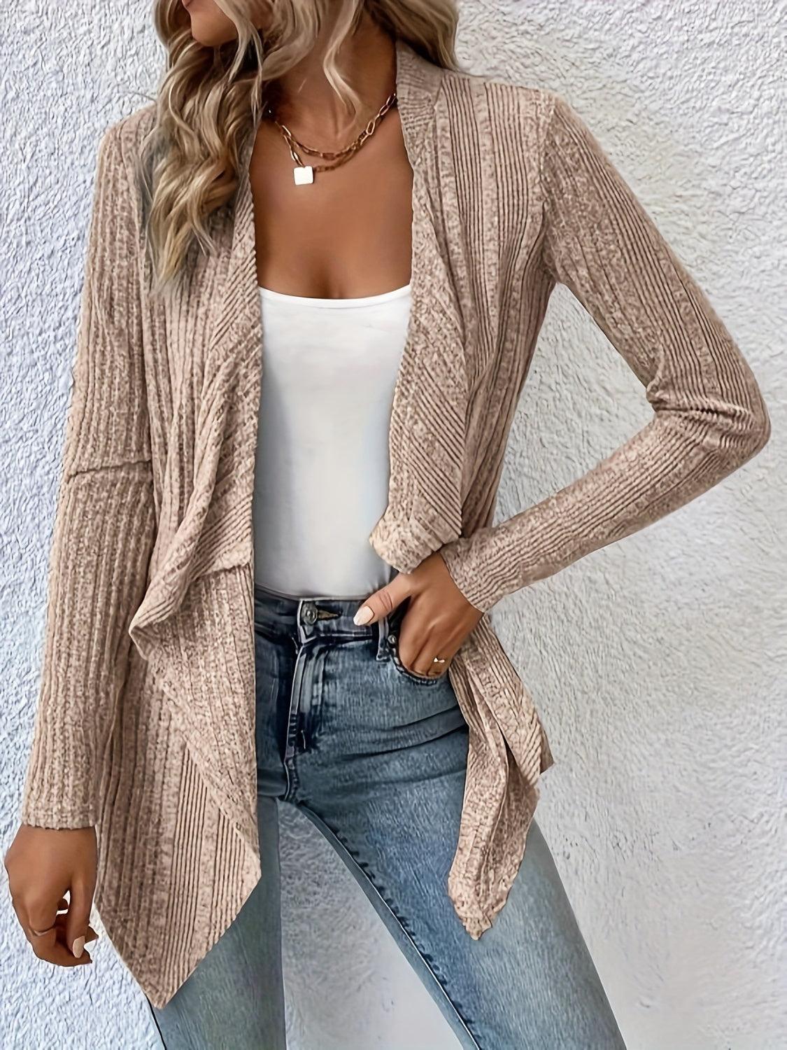 Open Front Long Sleeve Cardigan Carauana Store