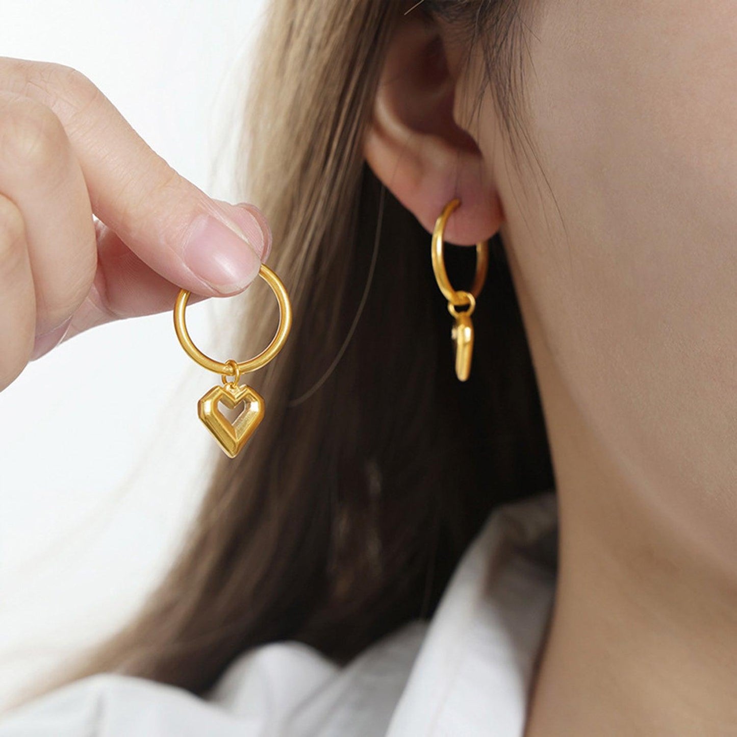 Heart Shape Lapis Lazuli Dangle Earrings Carauana Store