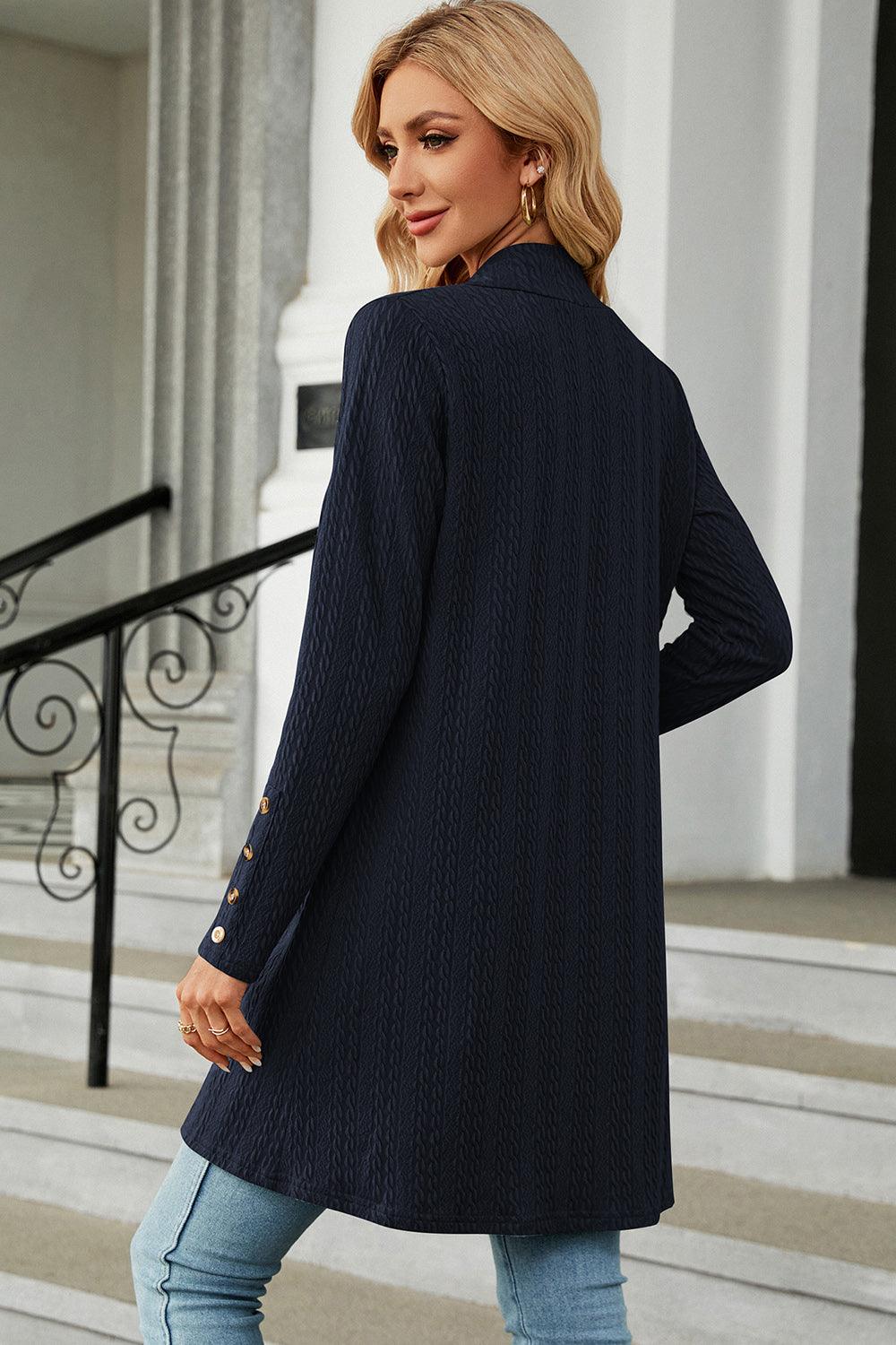 Open Front Long Sleeve Cardigan Carauana Store