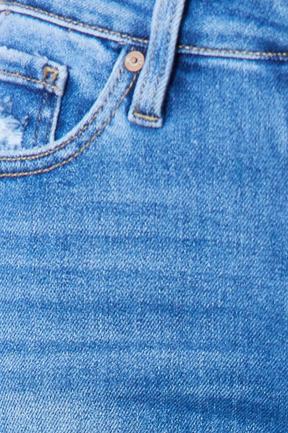 Kancan Full Size Distressed Raw Hem Bootcut Jeans Carauana Store