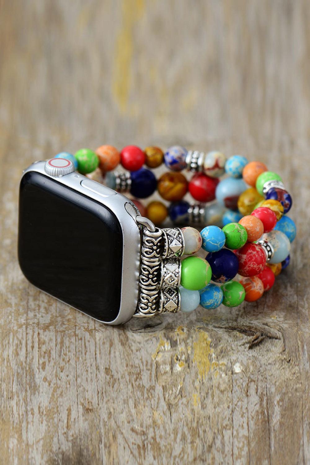 Synthetic Imperial Jasper Beaded Watchband Bracelet Carauana Store