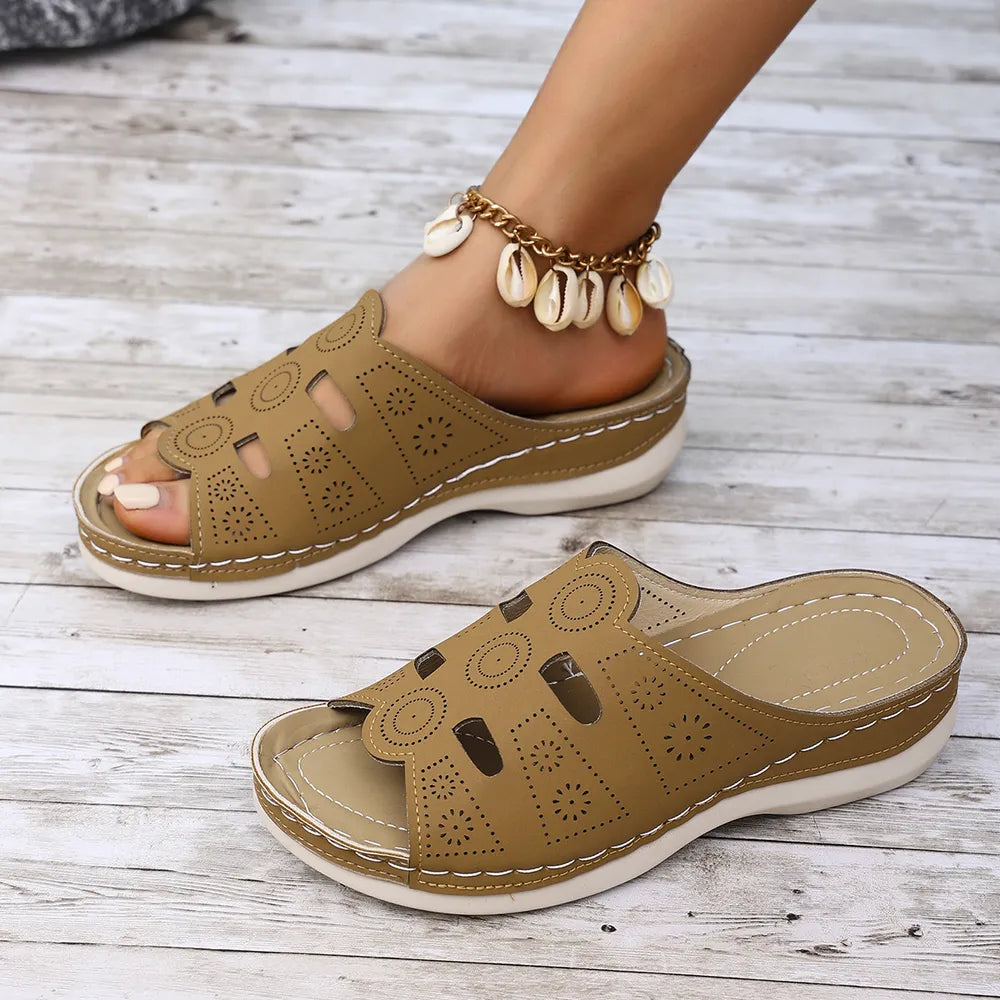 Open-Toe Cutout Sandals Carauana Store