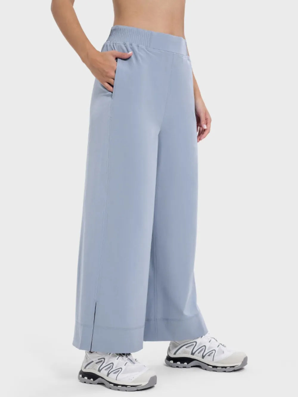 Millennia Slit Wide Leg Active Pants Carauana Store