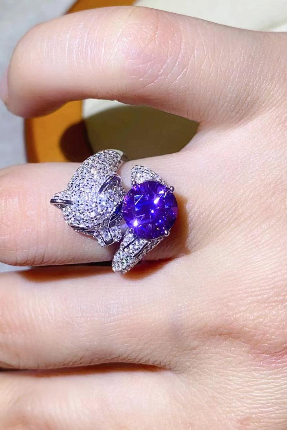 2 Carat Moissanite Adjustable Animal Bypass Ring Carauana Store